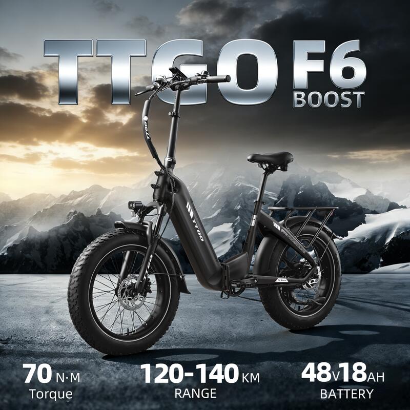 Bicicleta híbrida eléctrica llantas anchas deporte F6Boost larga autonomía gris 5/7