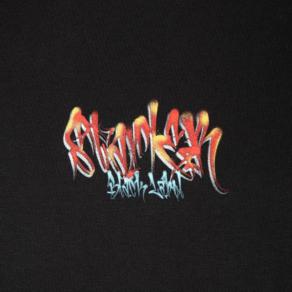 Canotta in jersey Streetwear Graffiti Flame Basketball Urban Drop NERO 3/3