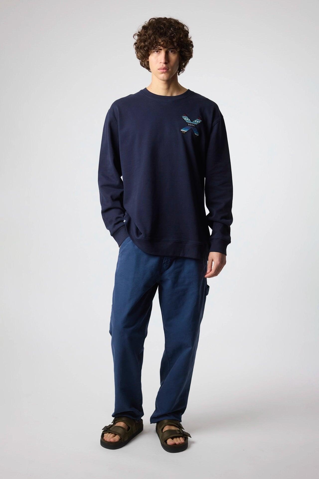 Sudadera Blue Banana Azul Marino de Algodón 100% Orgánico 3/7