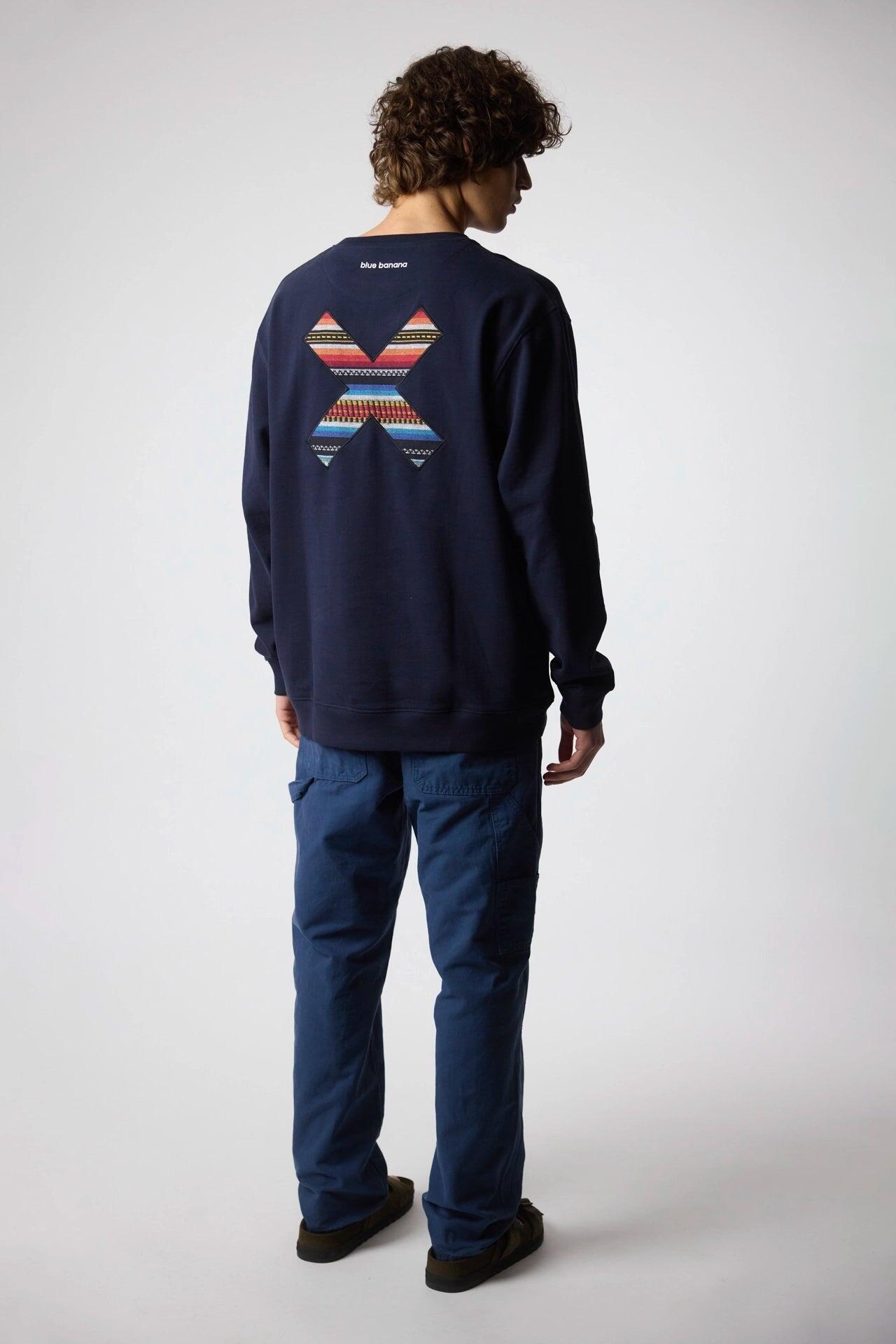 Sudadera Blue Banana Azul Marino de Algodón 100% Orgánico 2/7