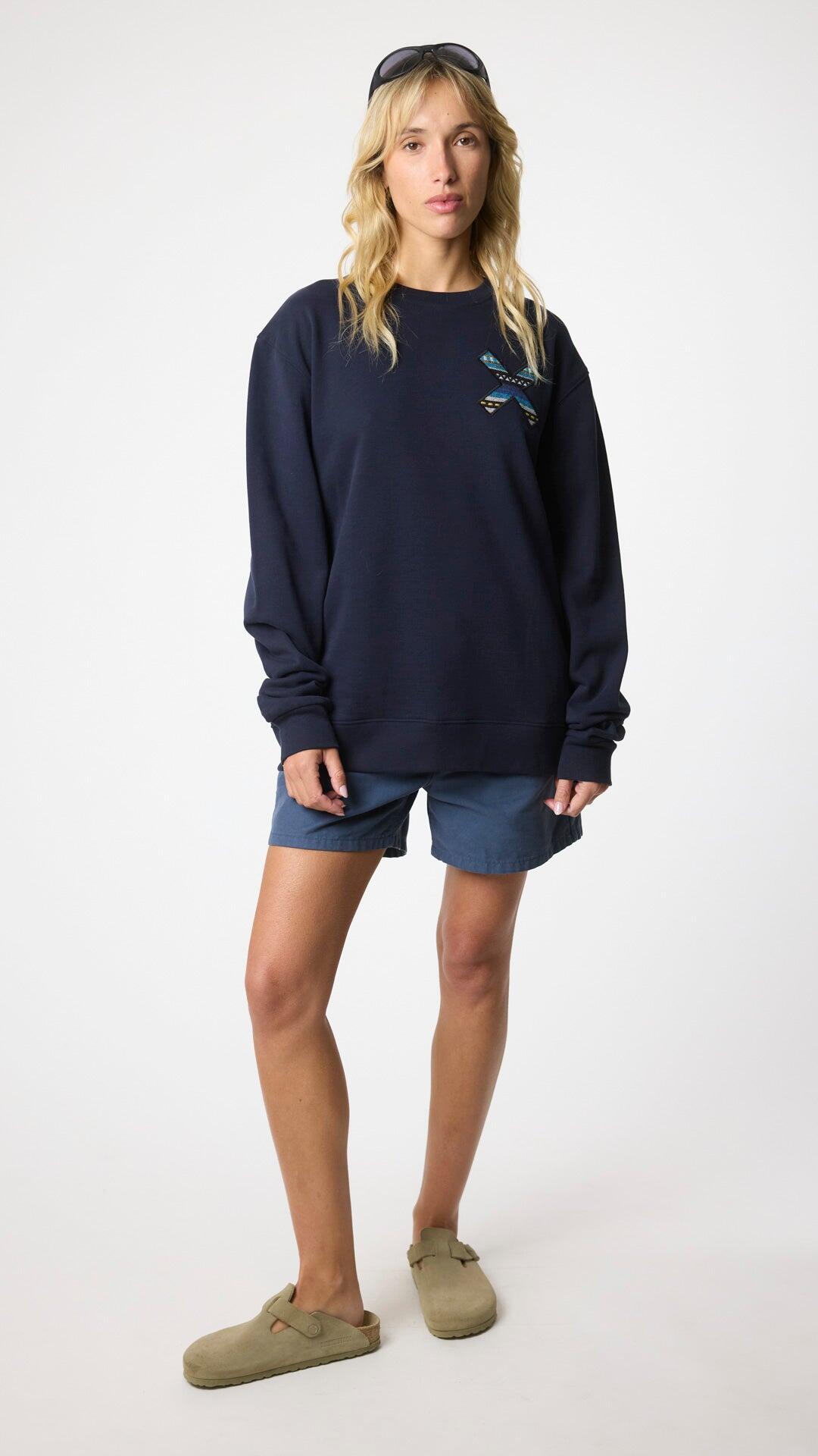 Sudadera Blue Banana Azul Marino de Algodón 100% Orgánico 6/7