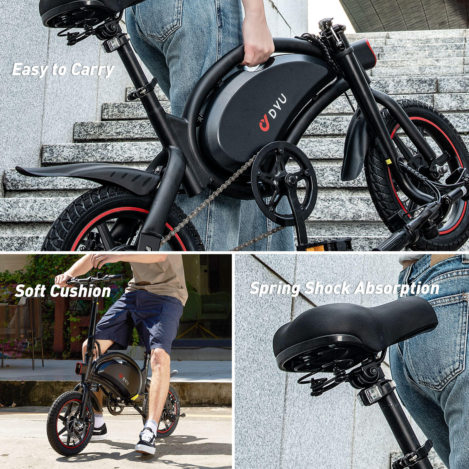 Bicicleta eléctrica urbana plegable compacta DYU D3F de 14 pulgadas 6/7
