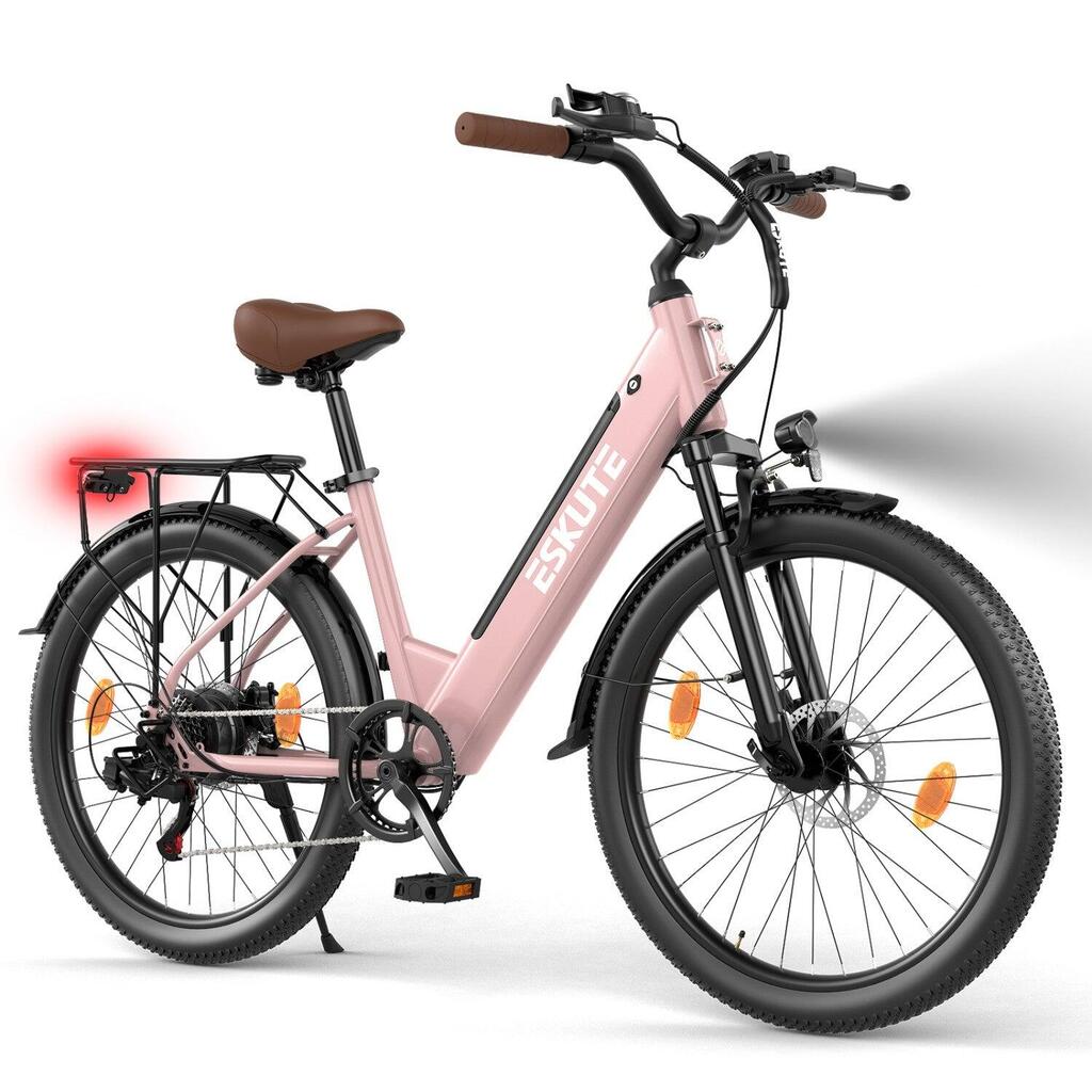 ESKUTE C100 PLUS Electric Bike 250W 36V13Ah 100KM Pink
