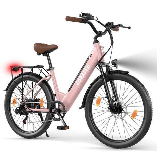 Vélo électrique ESKUTE C100 PLUS 250W 100 km Rose