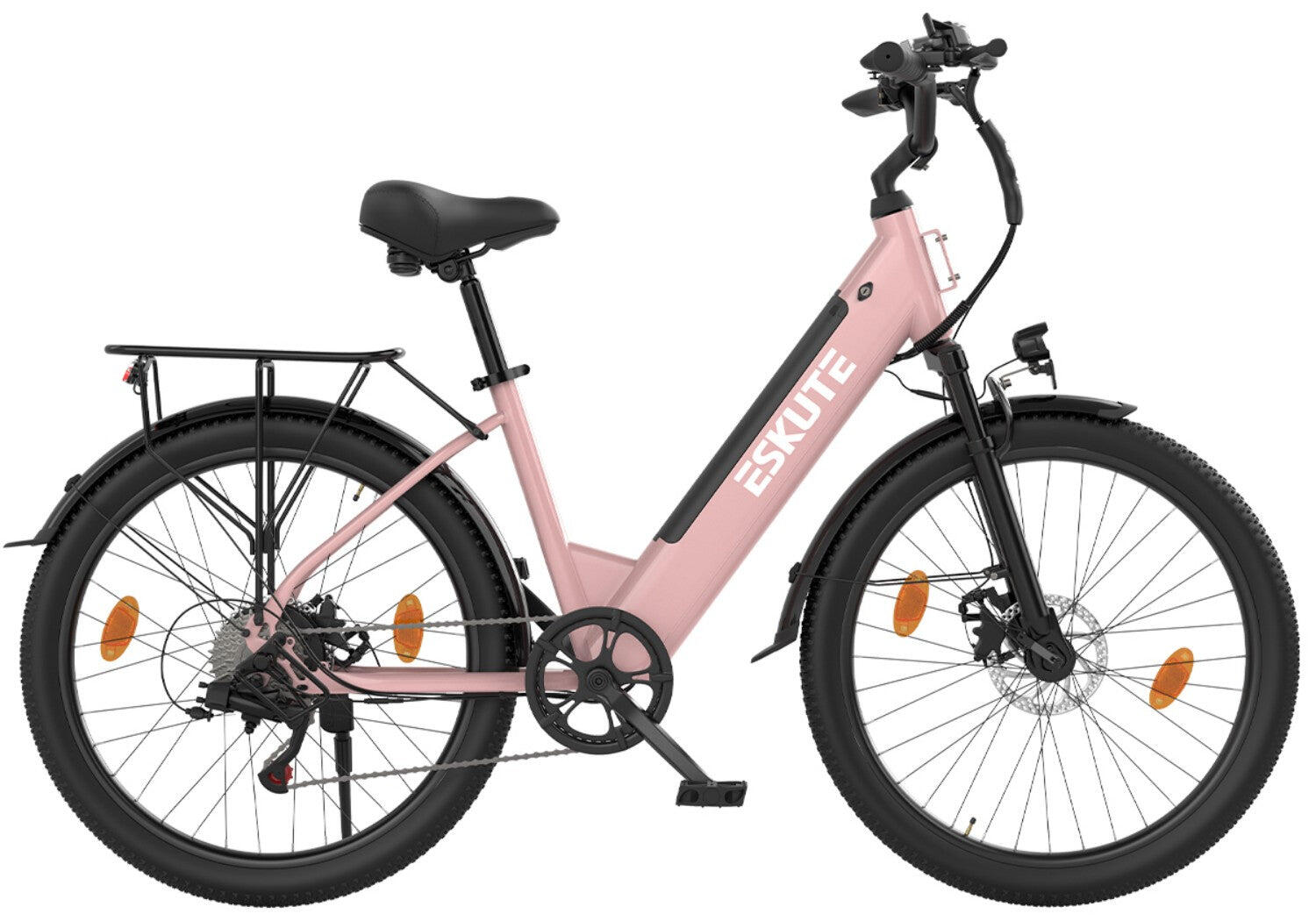 Bici elettrica ESKUTE C100 PLUS 250W 36V 13Ah E-bike Rosa 4/5