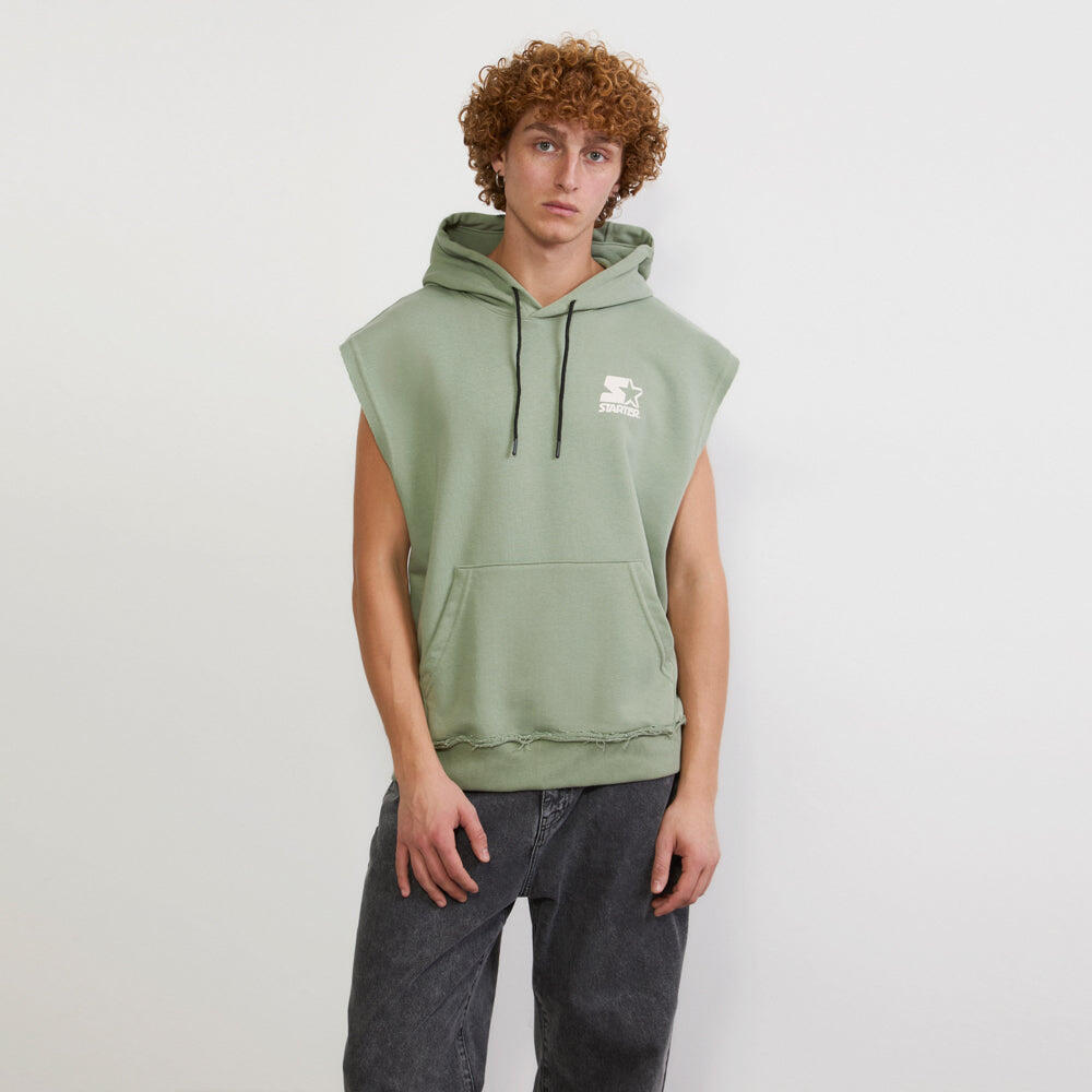 Gilet con cappuccio Iconic Starter VERDE POLVERE 4/6