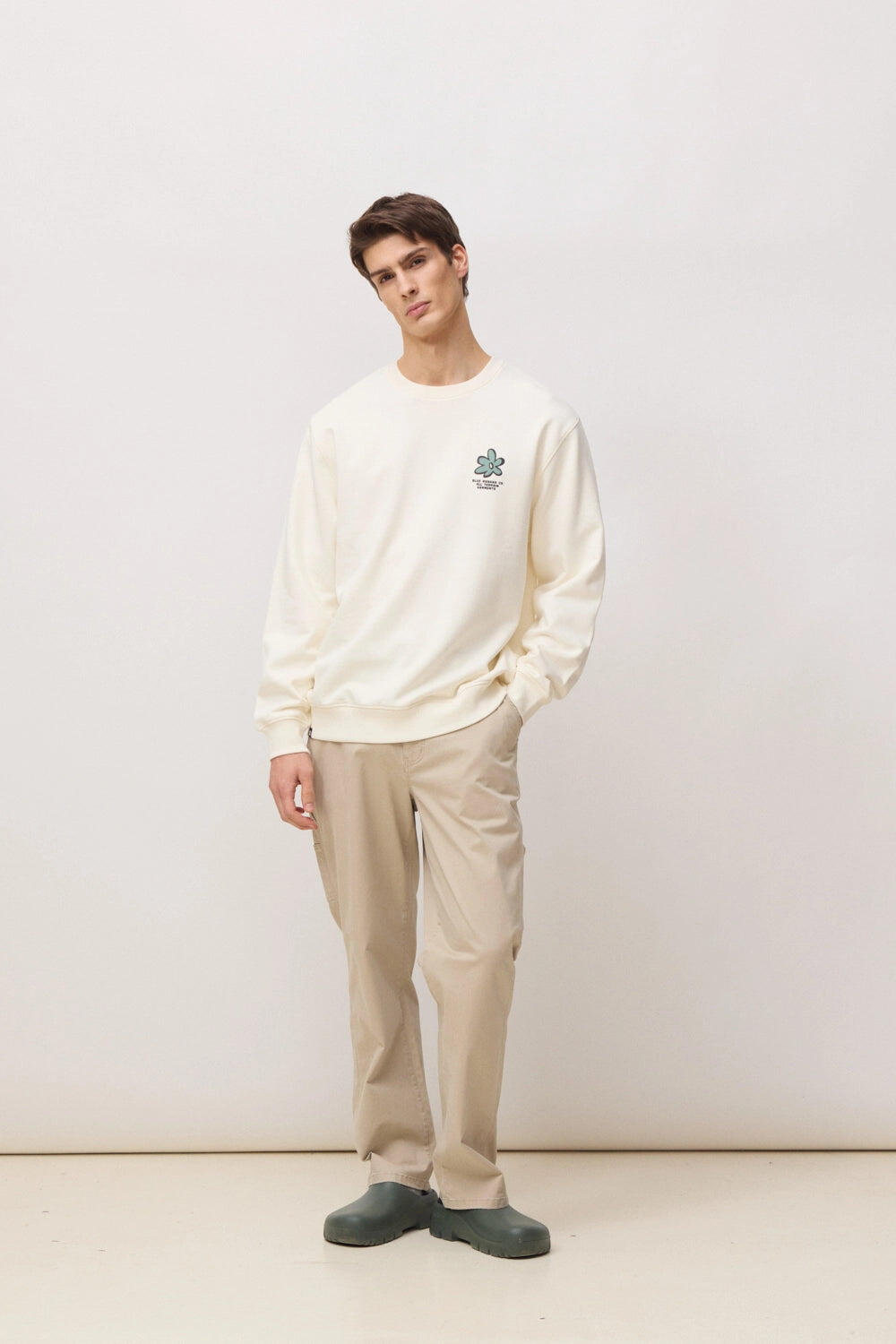 Sudadera Blue Banana Blanco Roto de Algodón 100% Orgánico 3/7