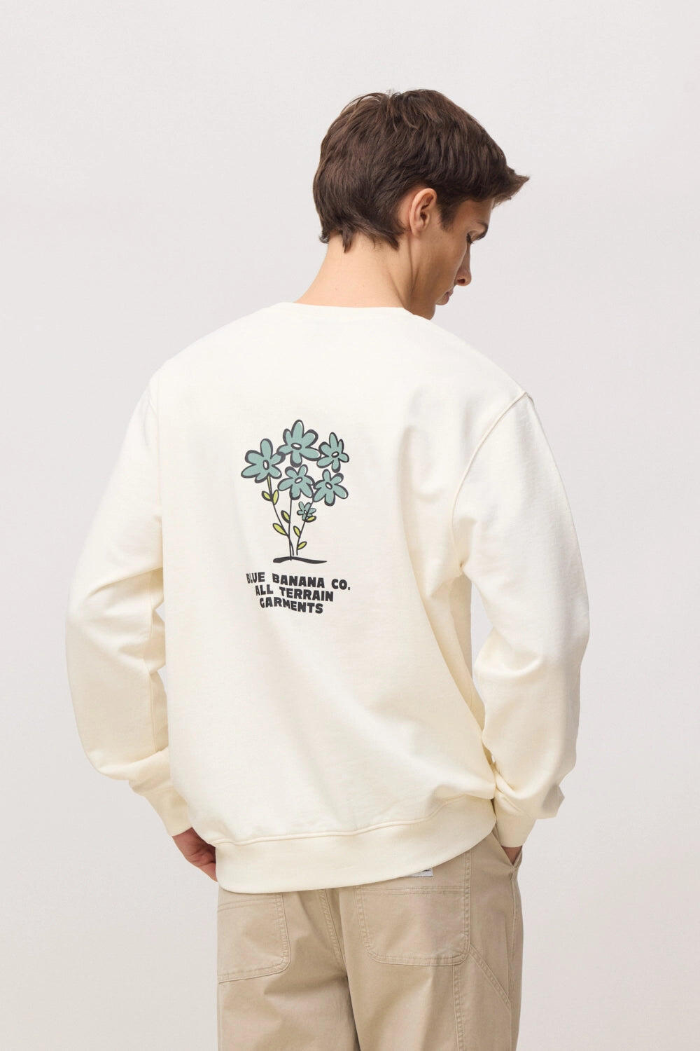 Sudadera Blue Banana Blanco Roto de Algodón 100% Orgánico 2/7