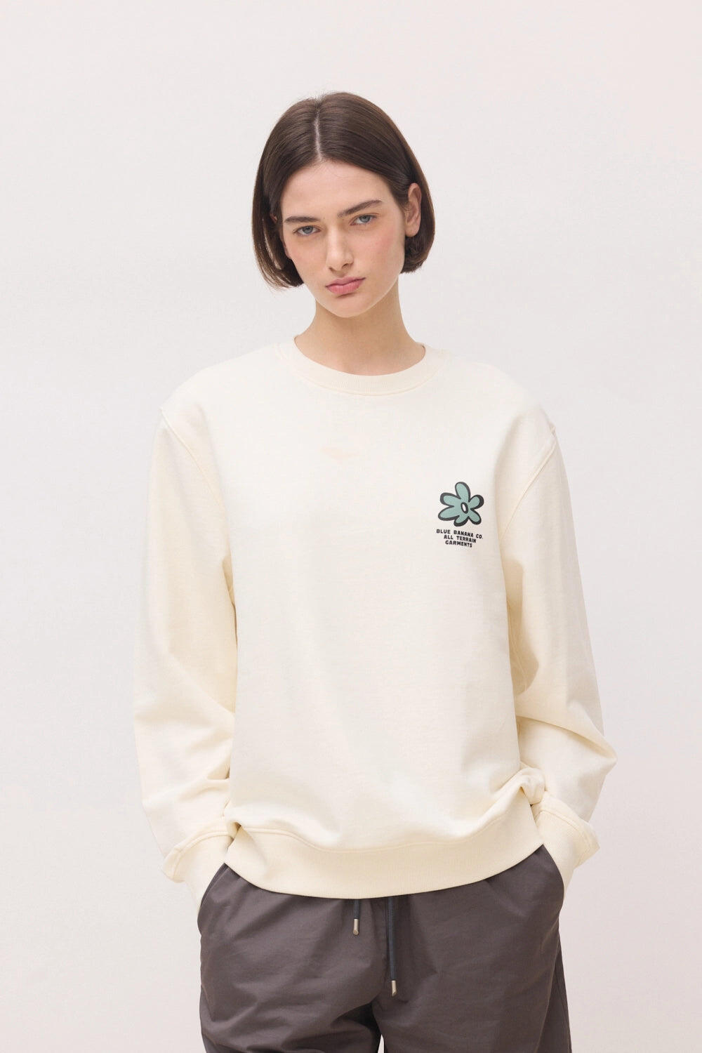 Sudadera Blue Banana Blanco Roto de Algodón 100% Orgánico 4/7