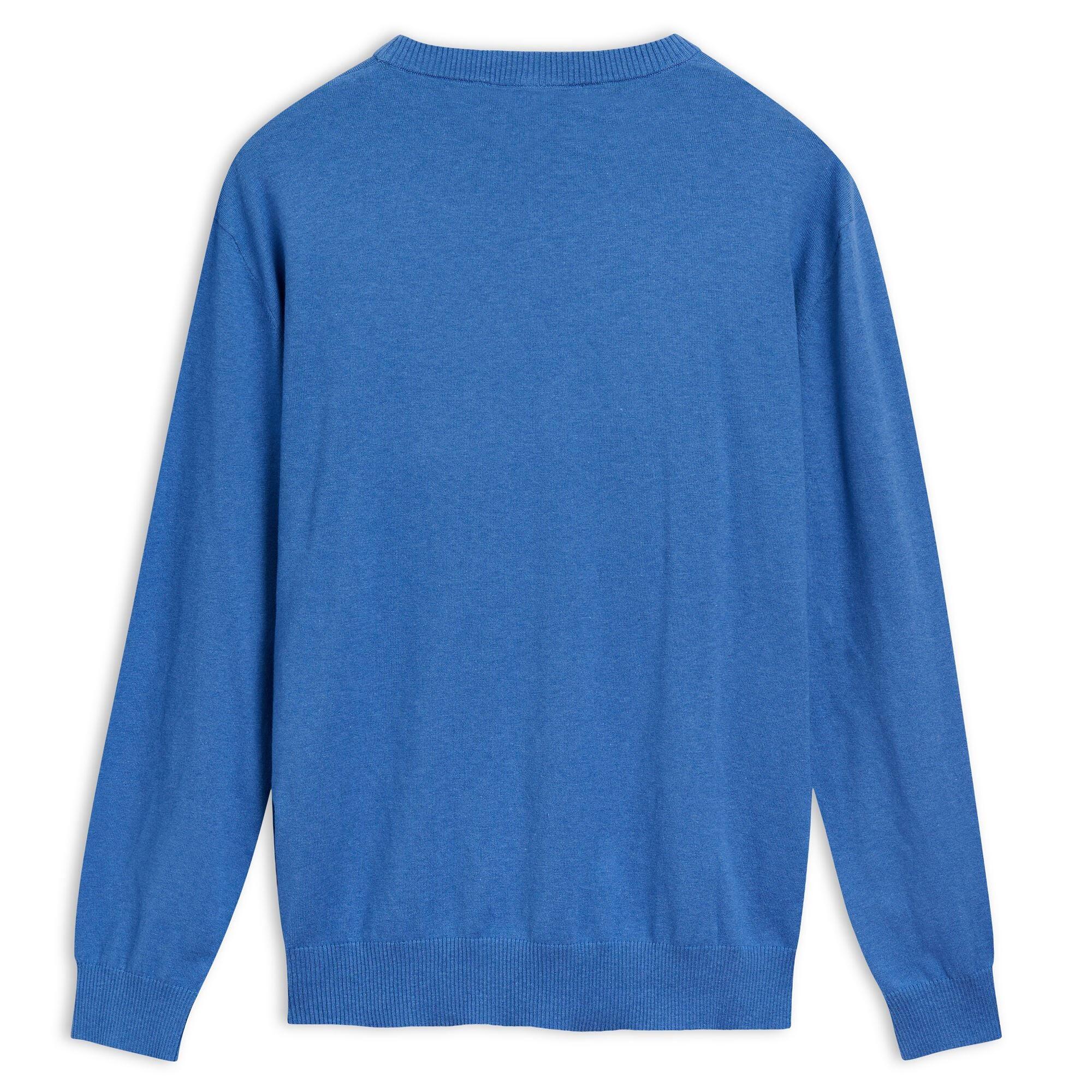 Maglione da uomo in cotone blu da lifestyle 2/3
