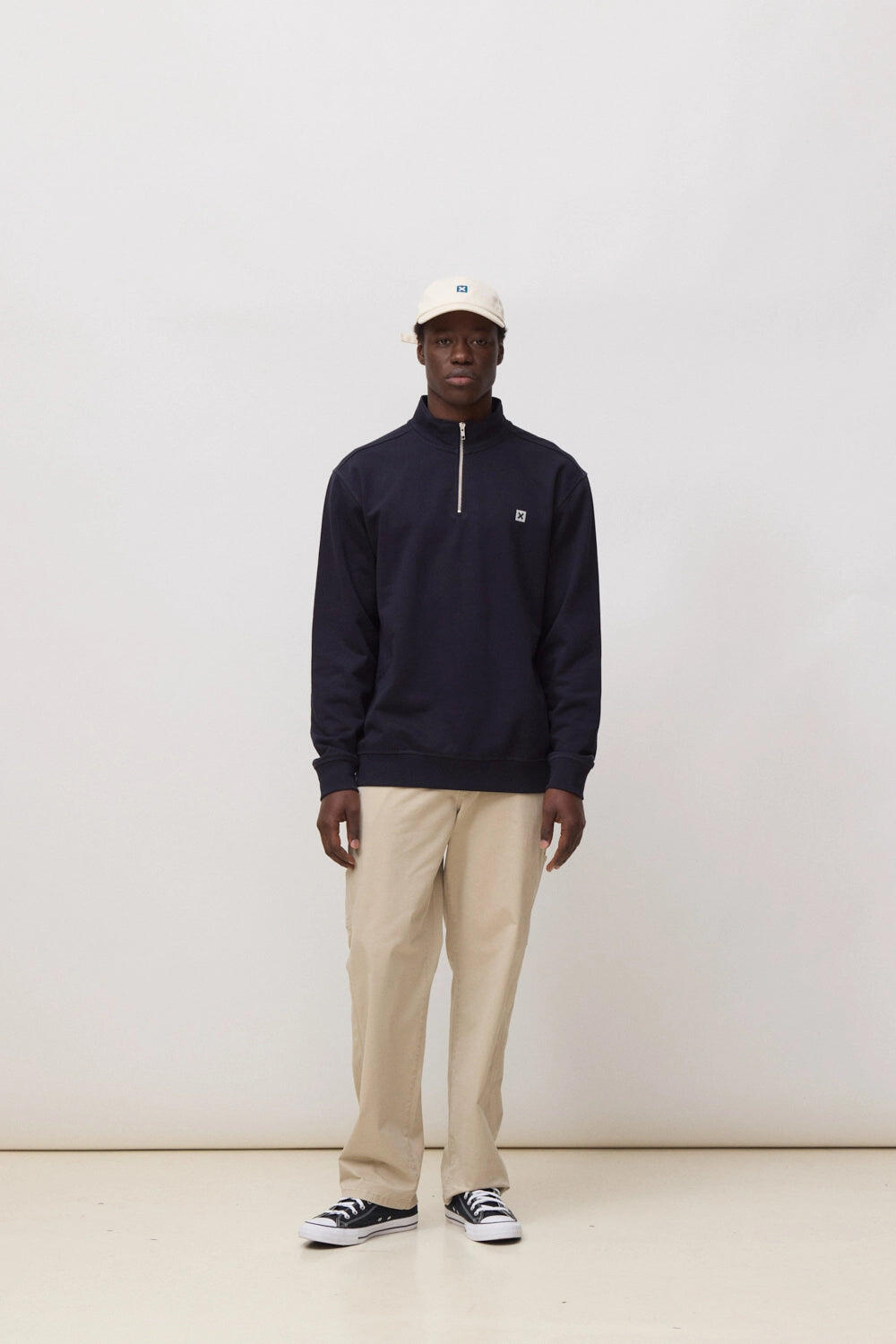 Sudadera Half Zip Blue Banana Azul Marino de Algodón 100% Orgánico 3/7