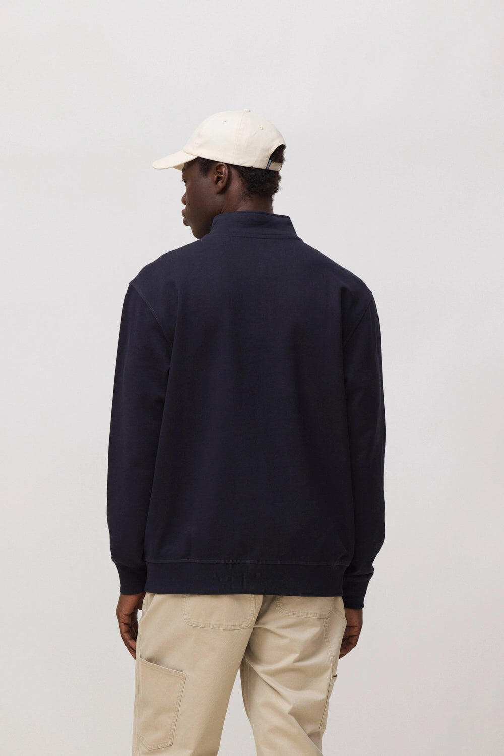 Sudadera Half Zip Blue Banana Azul Marino de Algodón 100% Orgánico 2/7