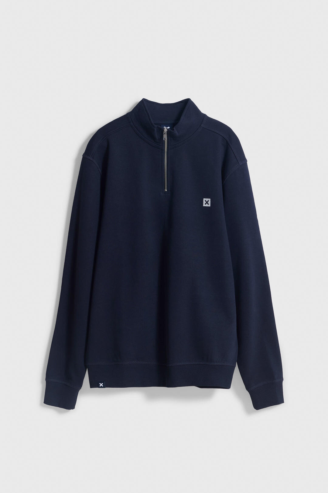 Sudadera Half Zip Blue Banana Azul Marino de Algodón 100% Orgánico 7/7