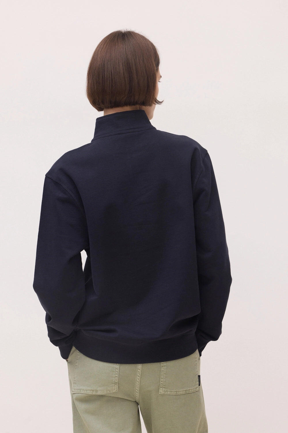 Sudadera Half Zip Blue Banana Azul Marino de Algodón 100% Orgánico 5/7