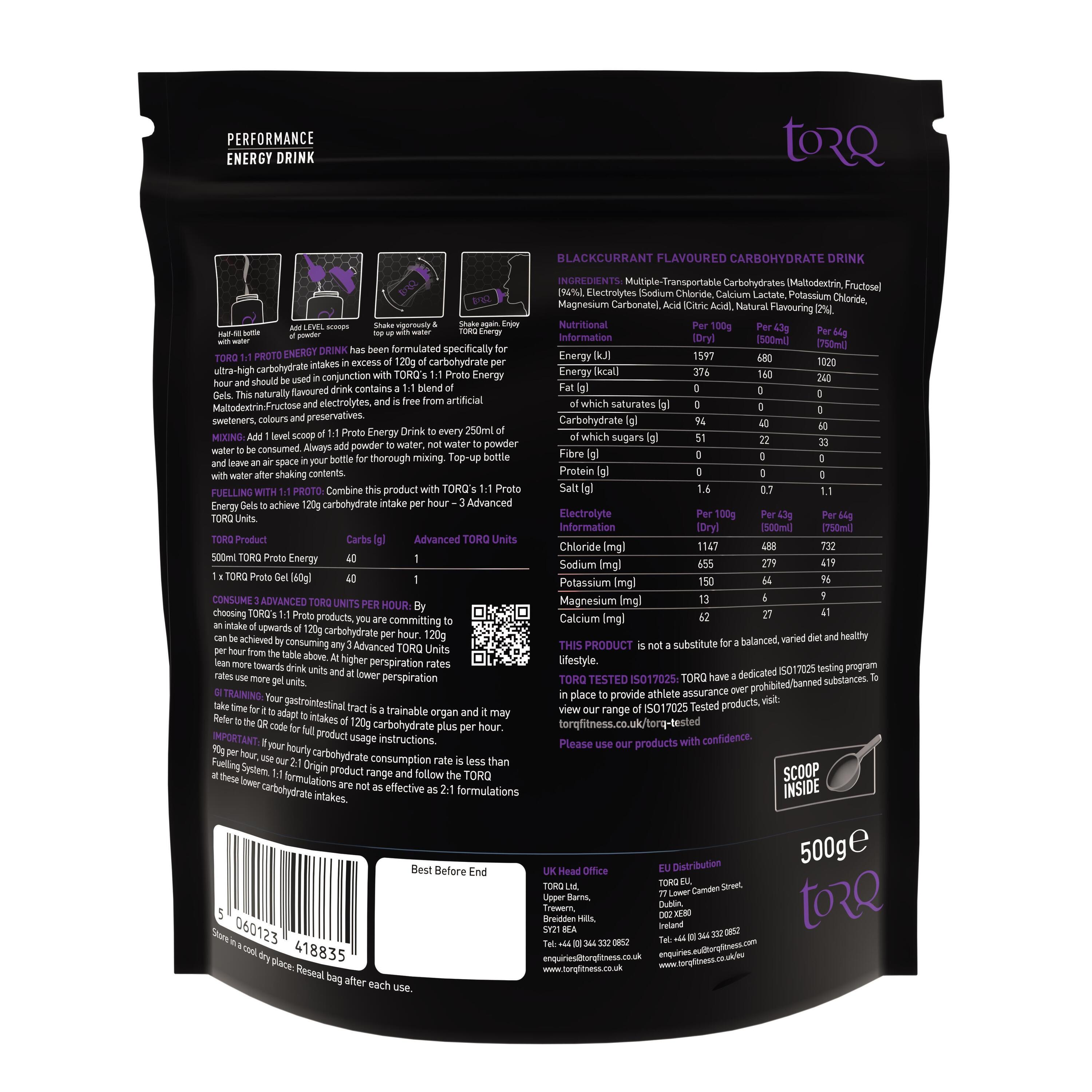 Torq 1:1 Energy Drink Blackcurrant 2/7