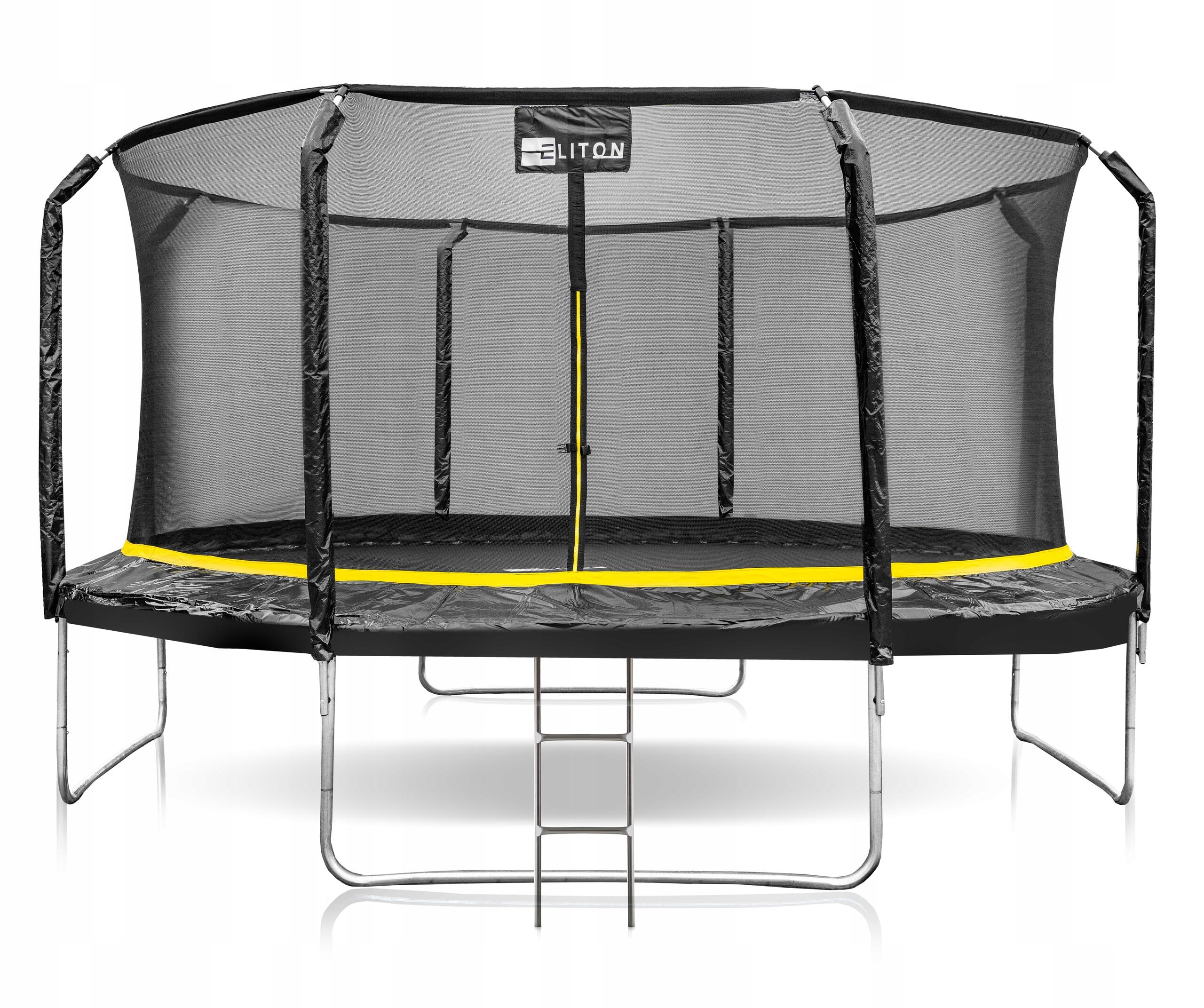 Zahradní trampolína pro děti PREMIUM 435 cm žebřík se sítí Eliton 7/7