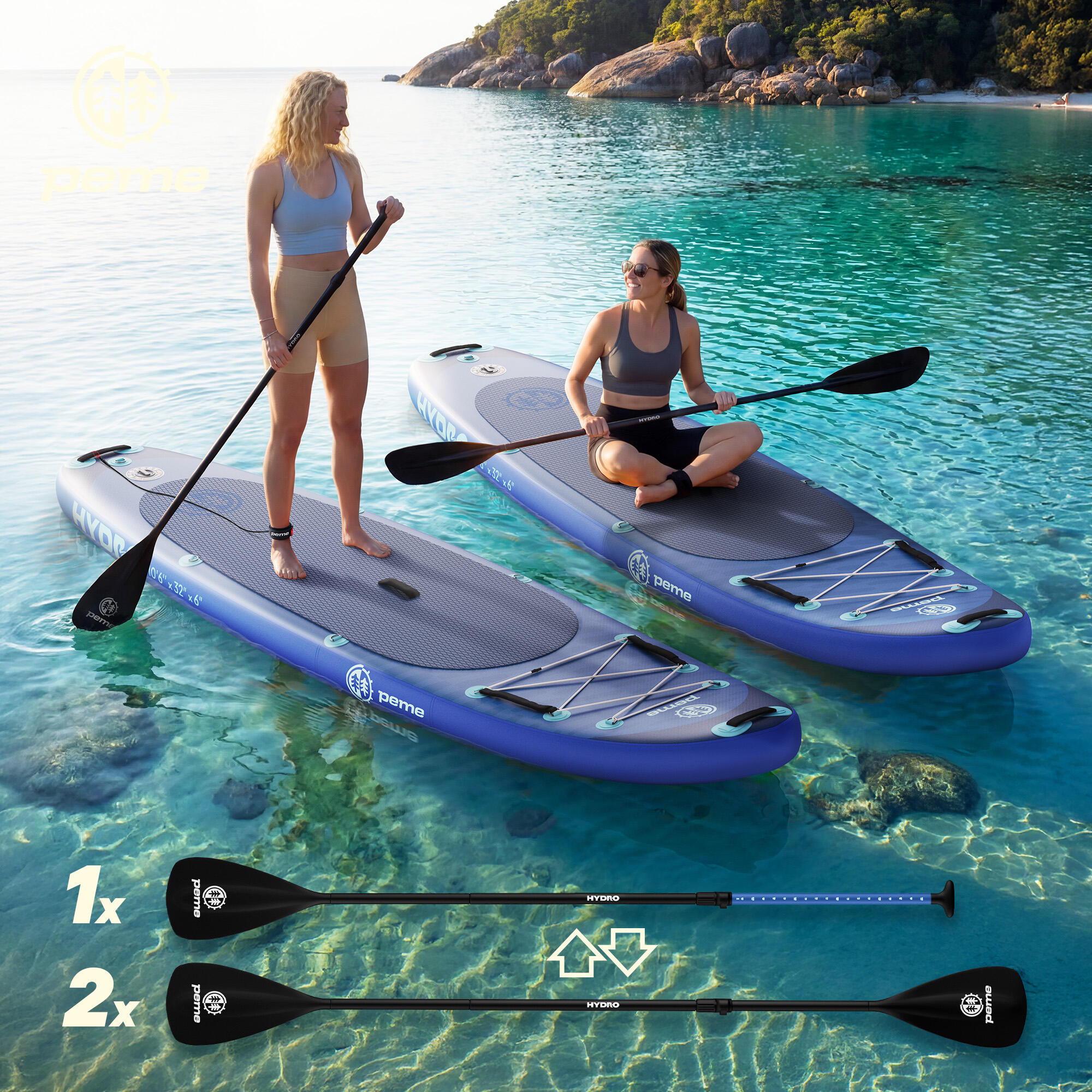 Pack Stand up paddle gonflable 11'6 350x81x15 cm - touring, stable, 2 personnes 4/7