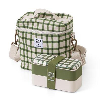 Set porta pranzo 2×500 ml – 1 L Blu/Verde con accessori |Adulto |Ufficio picnic