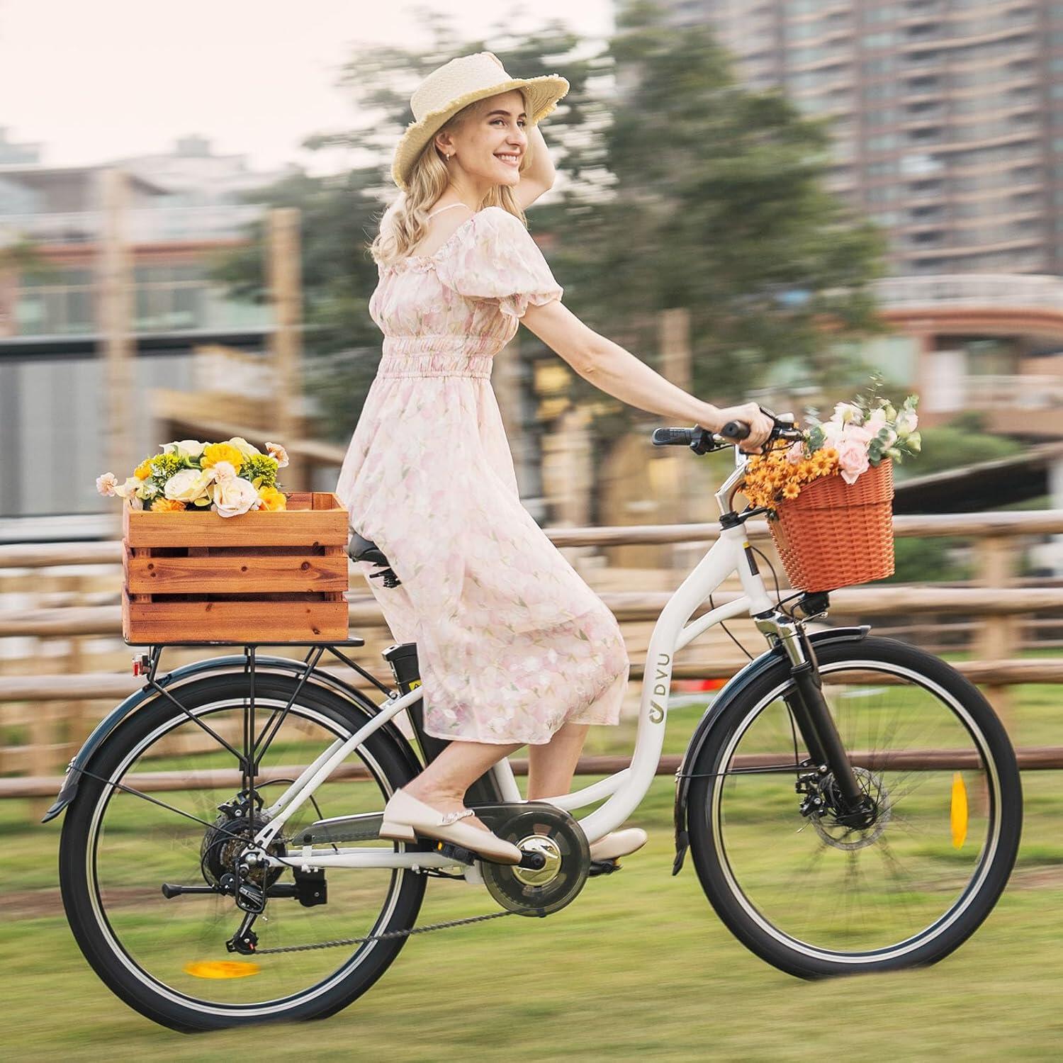 DYU C6 26 Inch Elektrische Stadsfiets Retro Urban Commuter E-bike 7/7