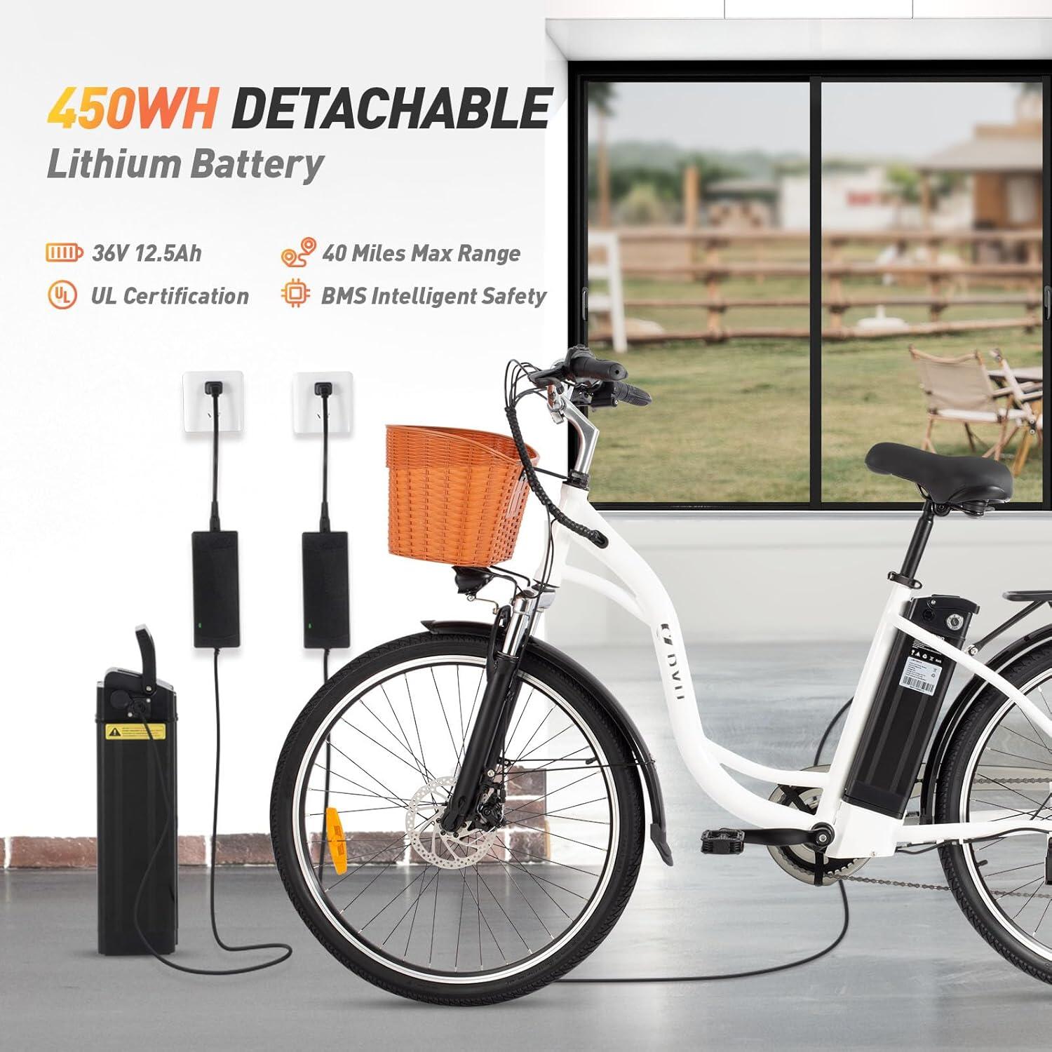 Bicicletta elettrica DYU C6 36V 250W 26 pollici 12.5Ah Freni a disco 7/7