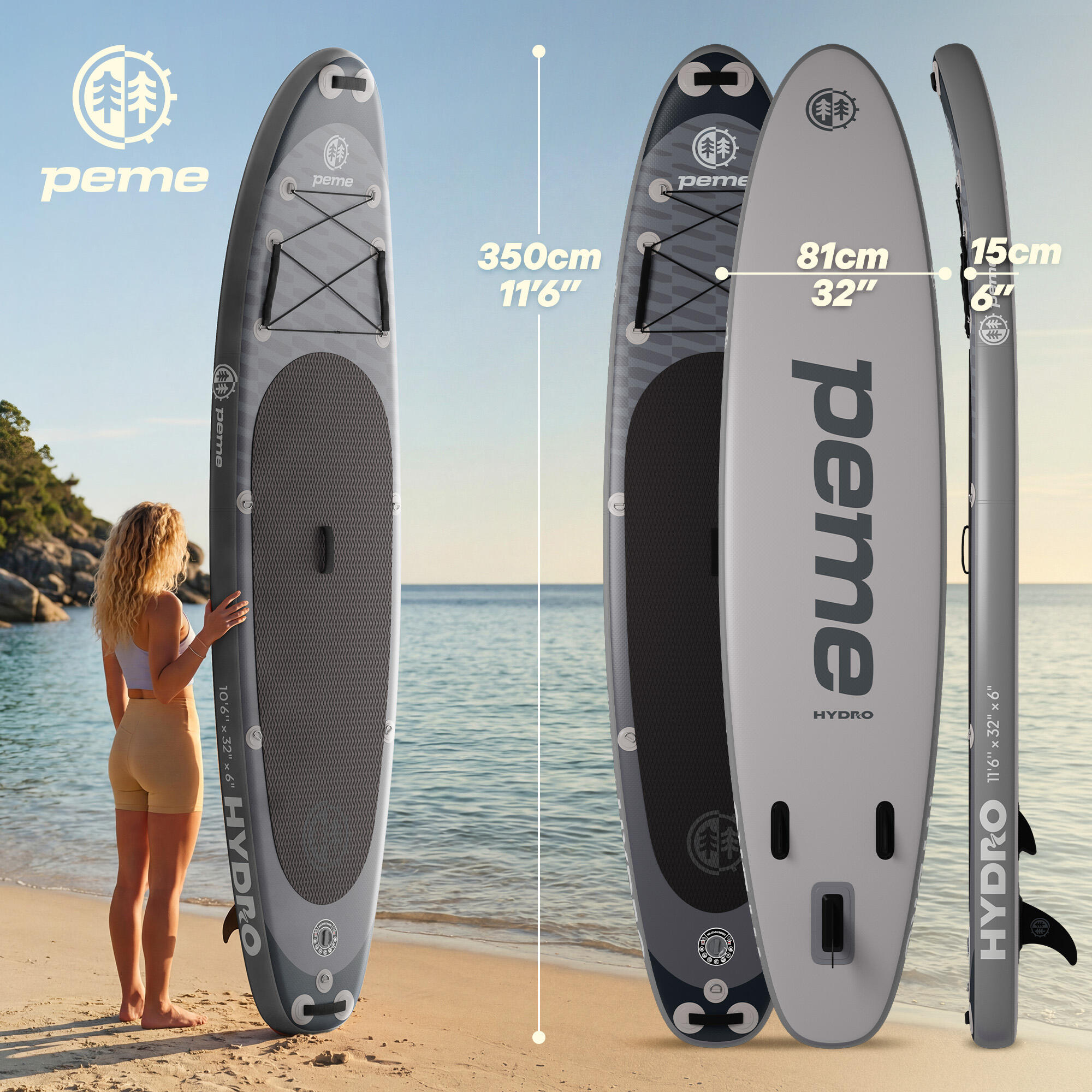 Tabla paddle surf hinchable 11'6 350x81x15 cm accesorios touring 2/7