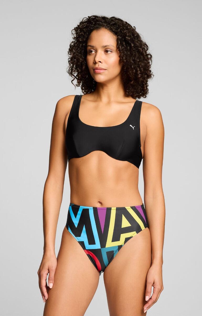 Haut de bikini femme - Col rond - Noir 2/5