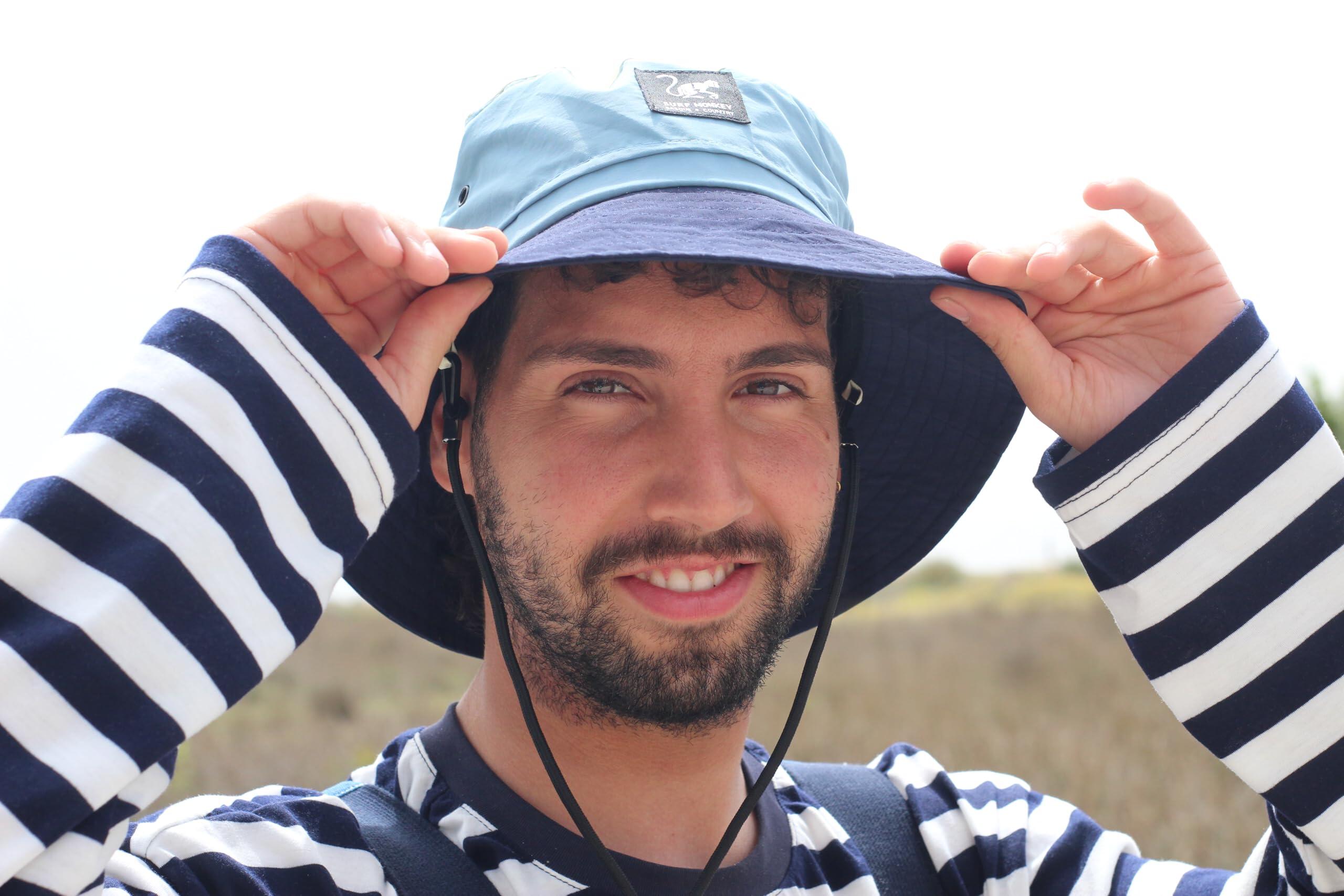 Sombrero trekking impermeable - transpirable - talla única - Plegable (Azul) 3/6