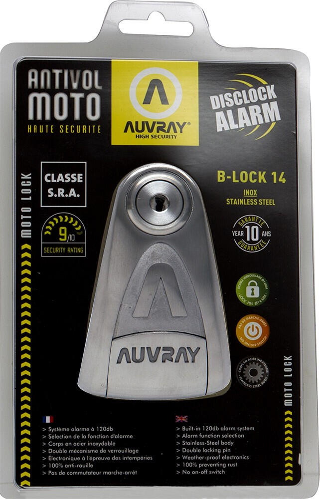 Blokada na tarczę z alarmem B-LOCK 14 INOX - stal nierdzewna AUVRAY 2/3