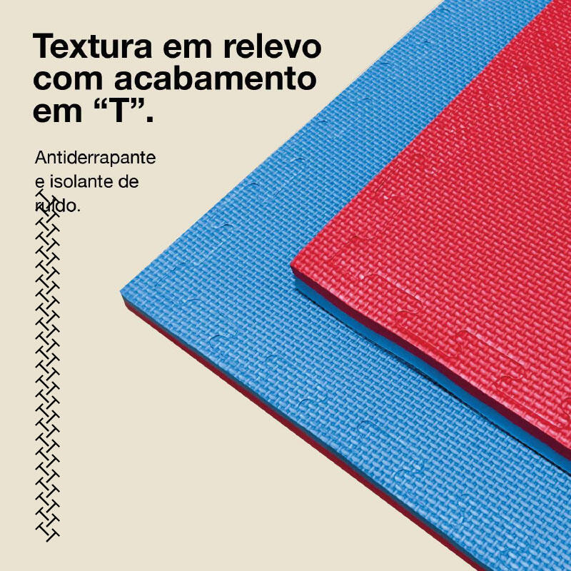 JOWY Tatame Puzzle 2,5 cm 100x100 cm – Superfície T, reversível Azul/Vermelho 4/6