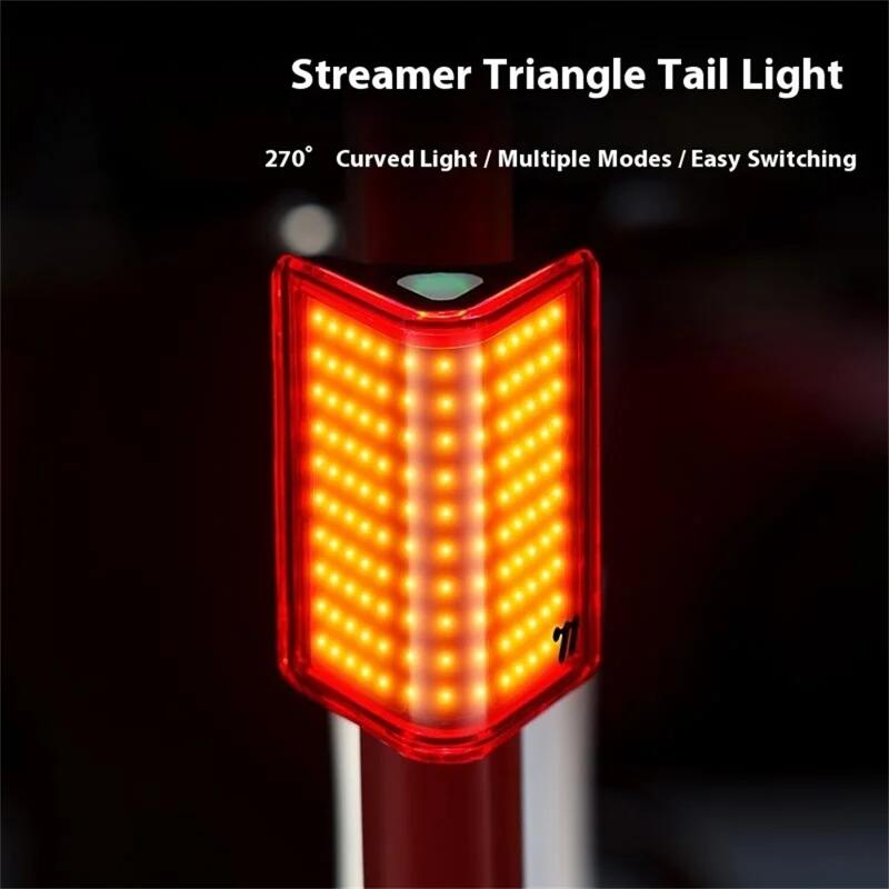 Luce posteriore triangolo 8 modalità cob led 3/4