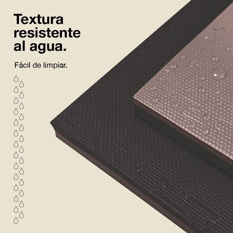 JOWY Tatame Puzzle 4 cm 100x100 cm – Superfície T, reversível Cinza/Preto 5/6