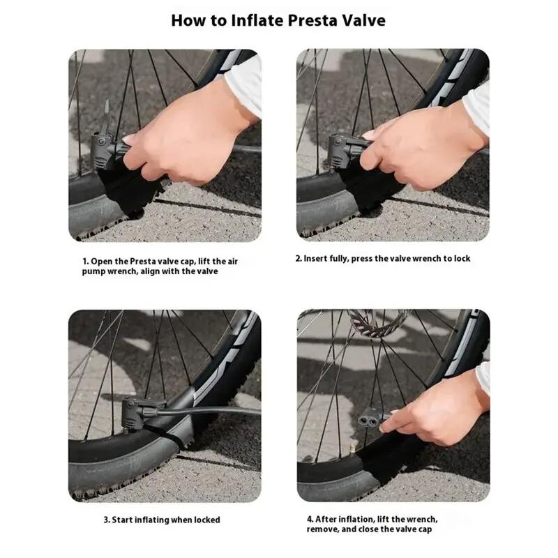 Bomba de bici clásica 120 psi alta presión portátil 2/5