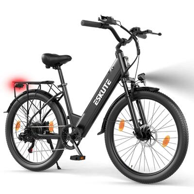 Eskute c100 plus elektrische fiets 250w 36v 13ah e-bike zwart