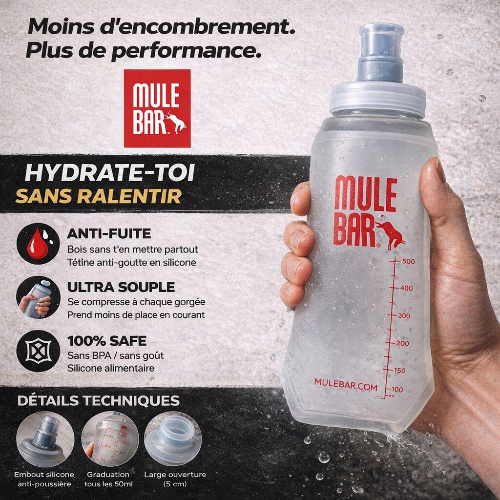 Gourde souple 500ml en silicone pour Trail running marathon 5/6