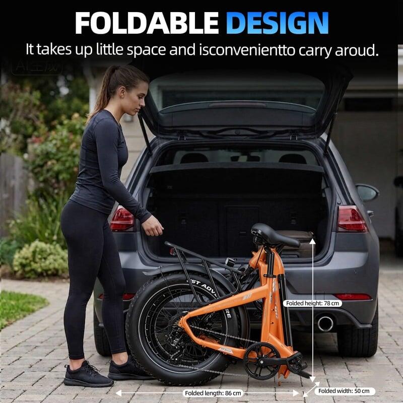 Bicicleta híbrida elétrica pneus largos esporte F6Boost longa autonomia laranja 6/7