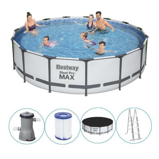 Bestway - Steel Pro MAX - Piscine tubulaire - 457x107 cm - Ronde
