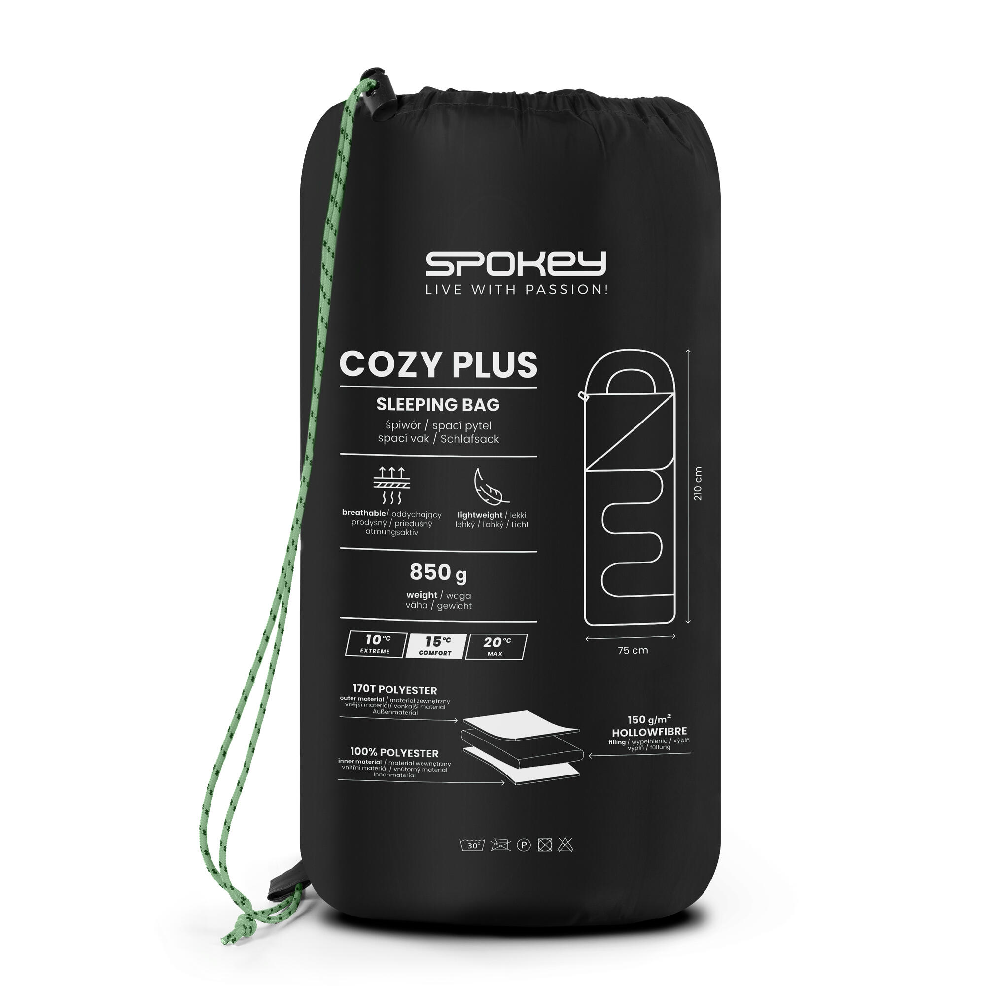 Śpiwór wiosenno-letni typu koperta Spokey Cozy Plus 3/7