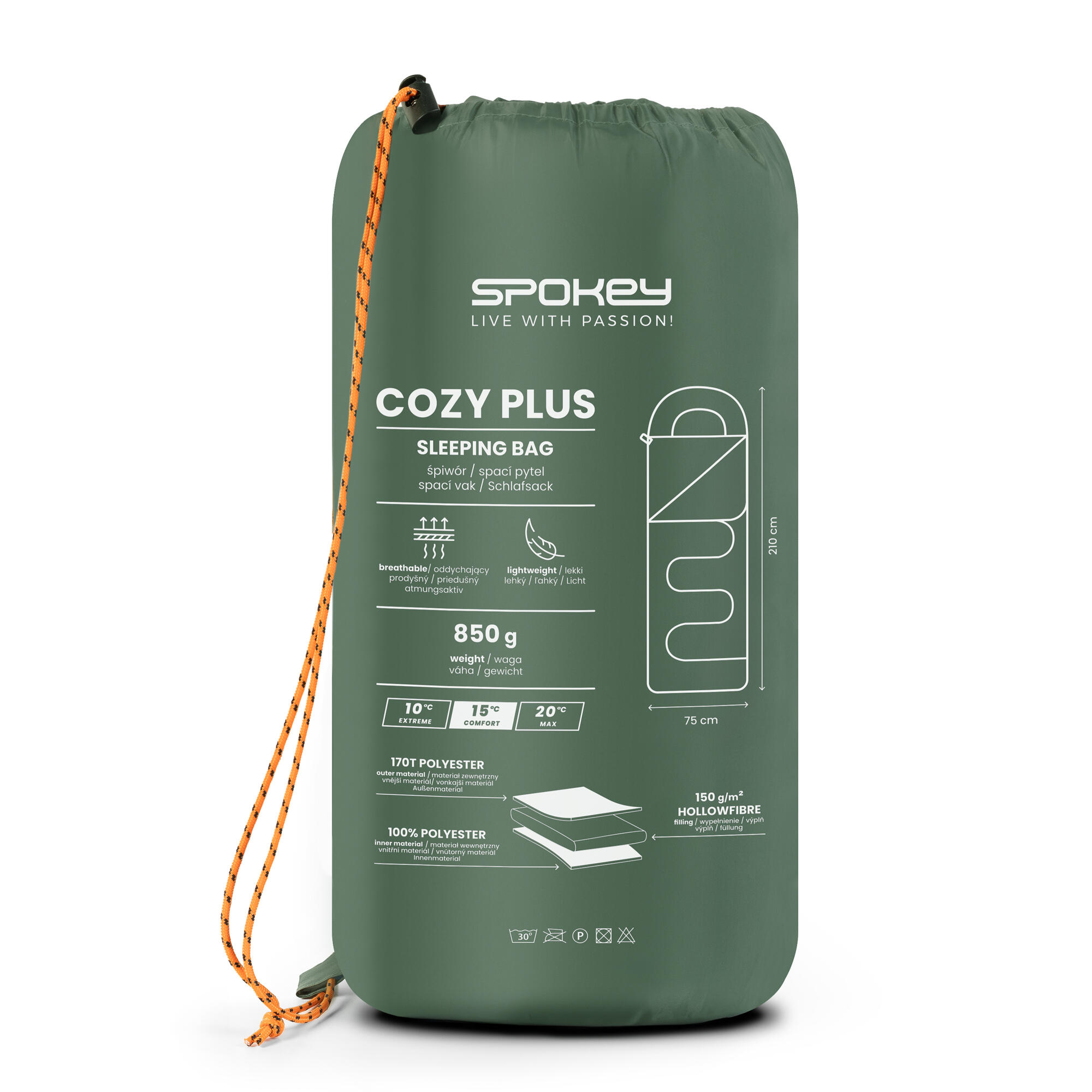 Śpiwór wiosenno-letni typu koperta Spokey Cozy Plus 12/15