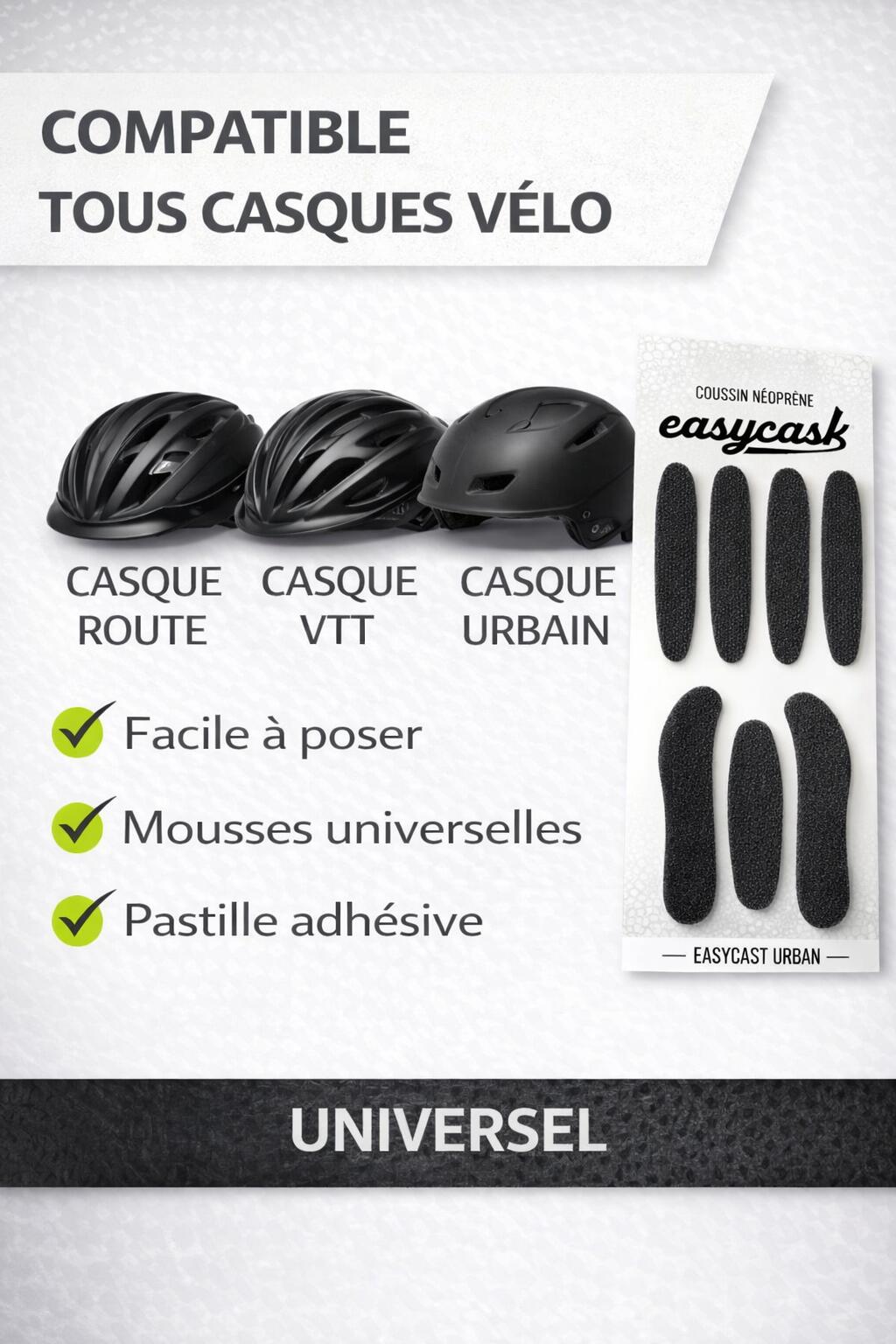 Kit schiuma per casco da bici universale EASYCASK URBAN Neoprene Comfort 5/7