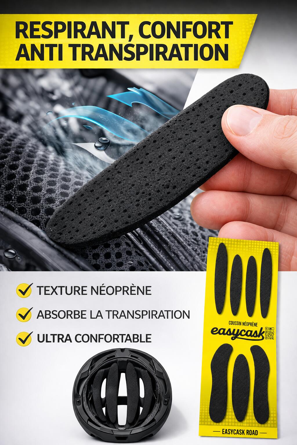Mousse casque vélo confort respirant universelle – EASYCASK ROAD 5/7