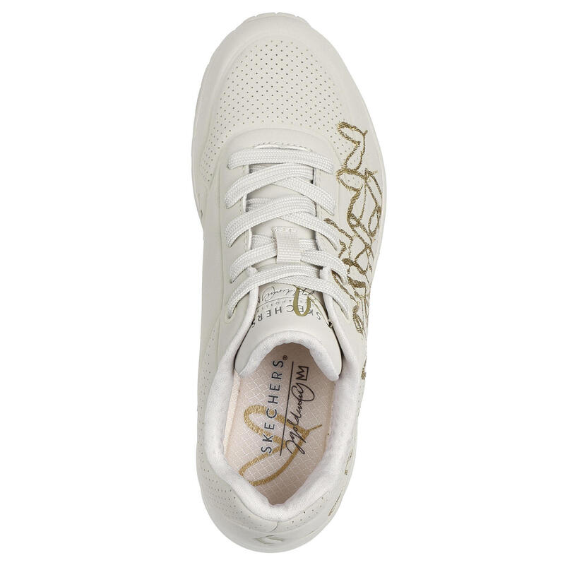 Pantofi Sport Skechers Model Uno - Golden Heart Culoare Alb