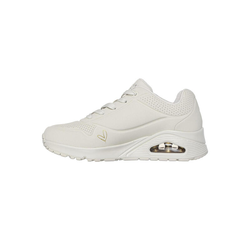 Pantofi Sport Skechers Model Uno - Golden Heart Culoare Alb