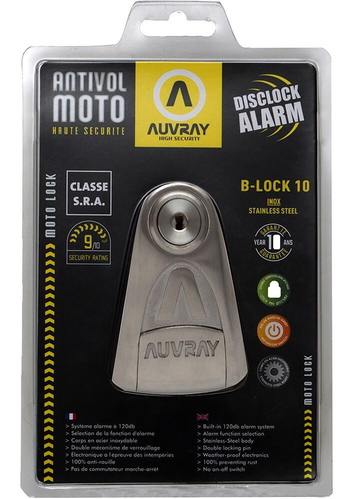 Blokada na tarczę z alarmem B-LOCK 10 INOX - stal nierdzewna AUVRAY 2/3