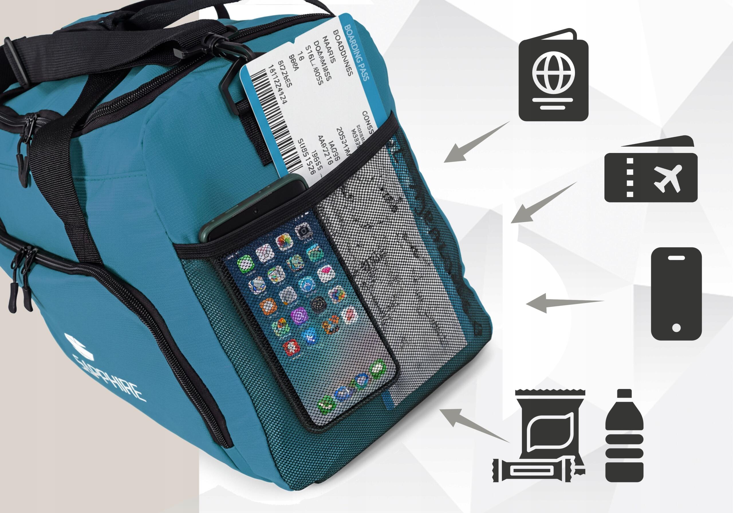 Torba sportowa podróżna turystyczna z paskiem Sapphire ST-170 24l 40x30x20cm 5/7
