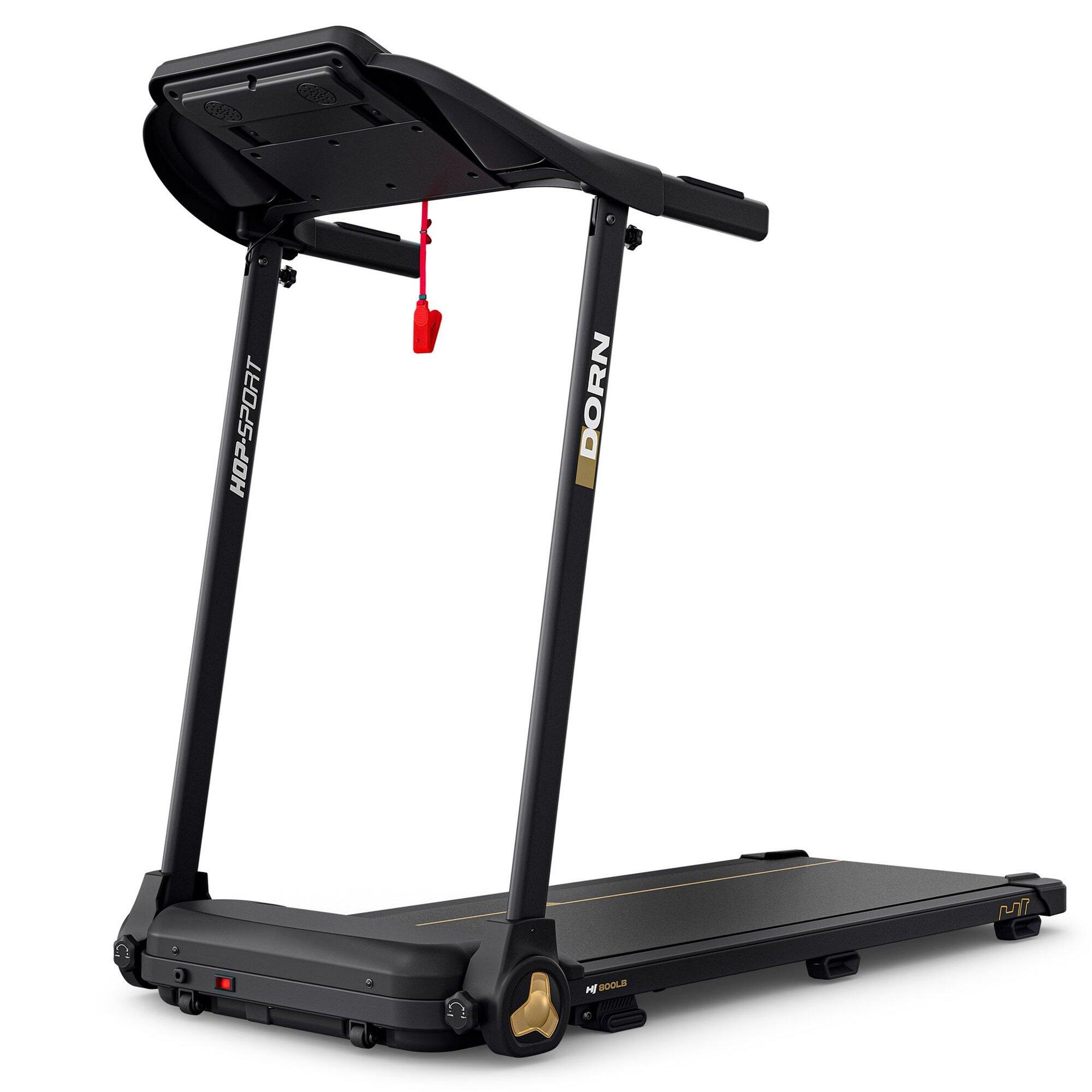 HOP-SPORT Elektrický běžecký pás Dorn, skládací, s Bluetooth a odpružením