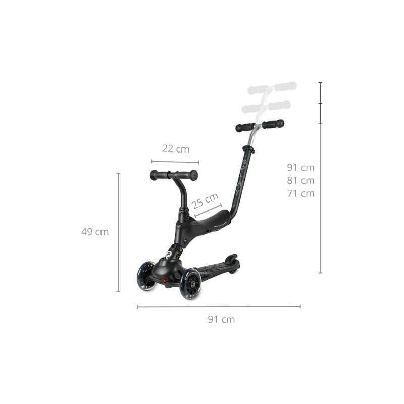 Qplay Sema Step - Scooter de Echilibru 5-în-1 - Negru