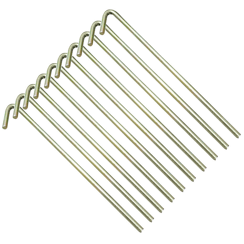 Set Da 4 Picchetti Per Tende A T Da 30 Cm – Pali In Acciaio Zincato Con Occhiello – Per Campeggio, Gazebo E Giardino – Color Oro