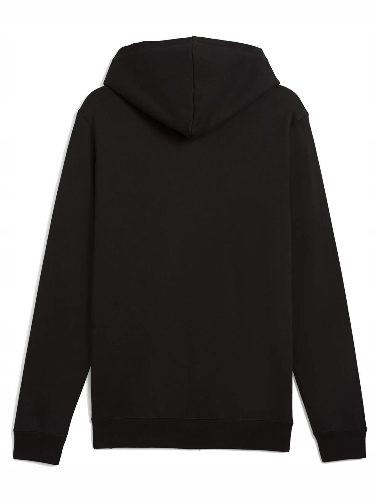 Bluza Męska Puma Z Kapturem Na Zamek Sportowa Czarna Basic 4/4
