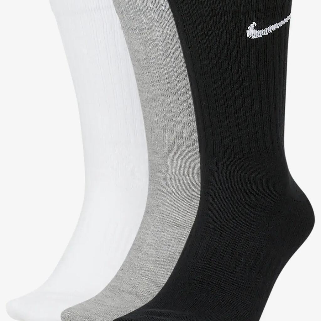 Unisex Adult Value Crew Socks (Pack of 3) (White/Black/Silver)