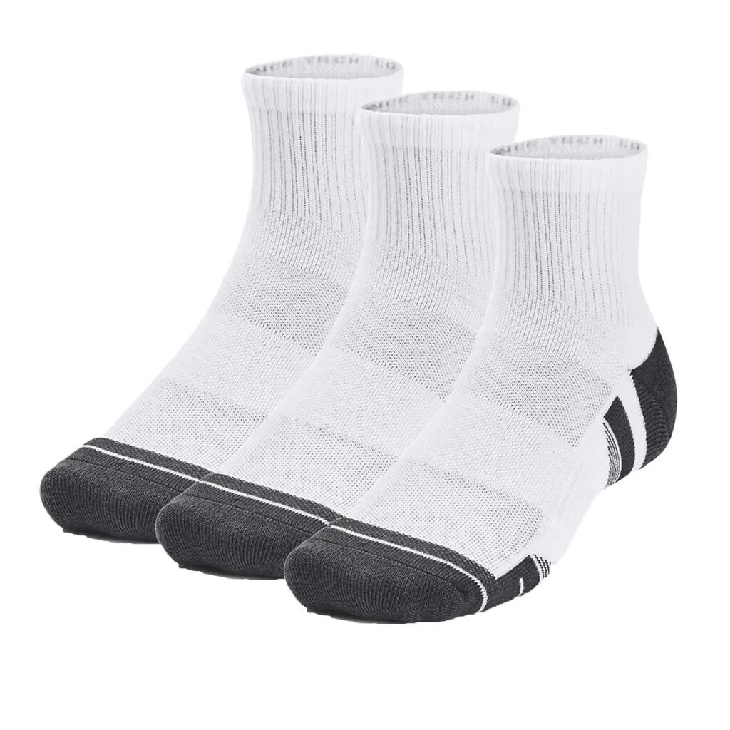 Chaussettes de sport Under Armour Performance Tech quarter Blanc 3 paires